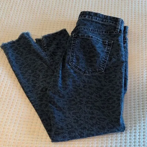 GAP Women's Dark Blue Leopard Print Skinny Jeans Leggings - Picture 9 of 11